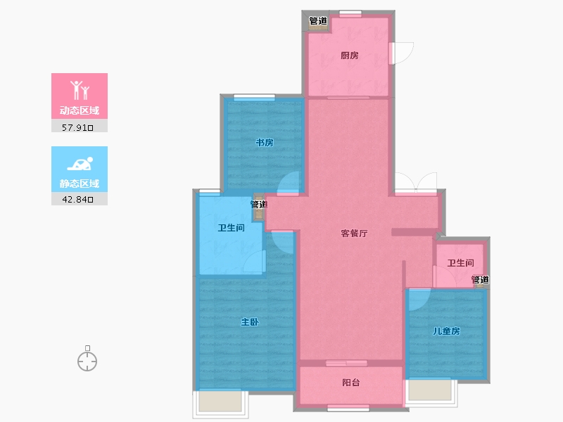 山西省-太原市-保利海德公园海德府-90.84-户型库-动静分区