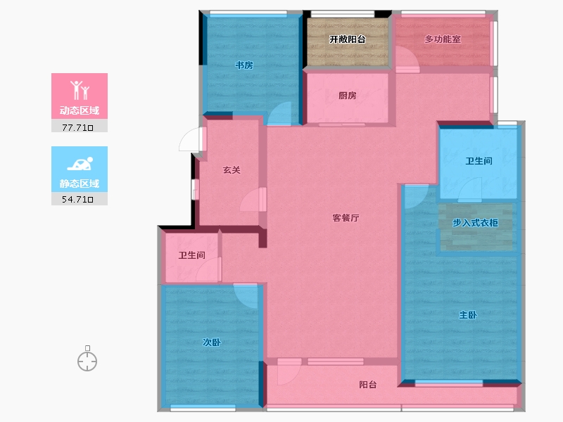 吉林省-四平市-四平顺达・东樾府-121.43-户型库-动静分区