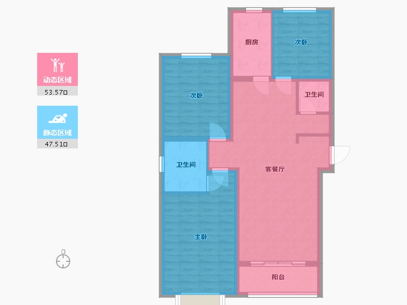 河北省-保定市-御景蓝湾二期-90.77-户型库-动静分区