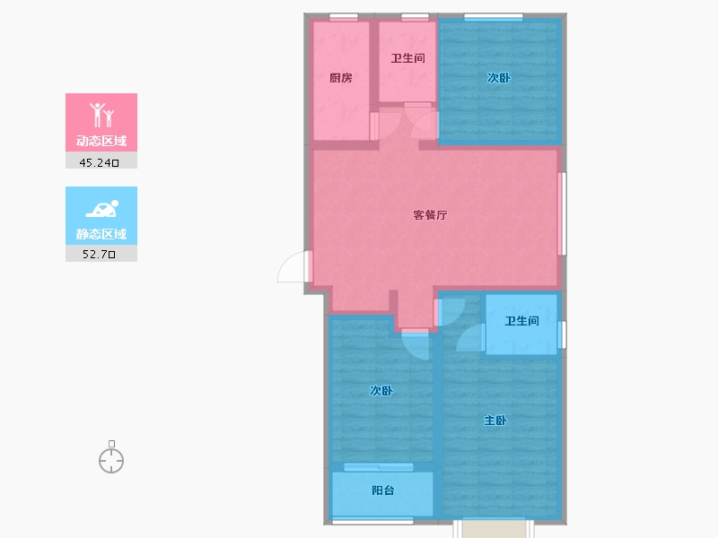 河北省-保定市-御景蓝湾二期-87.22-户型库-动静分区