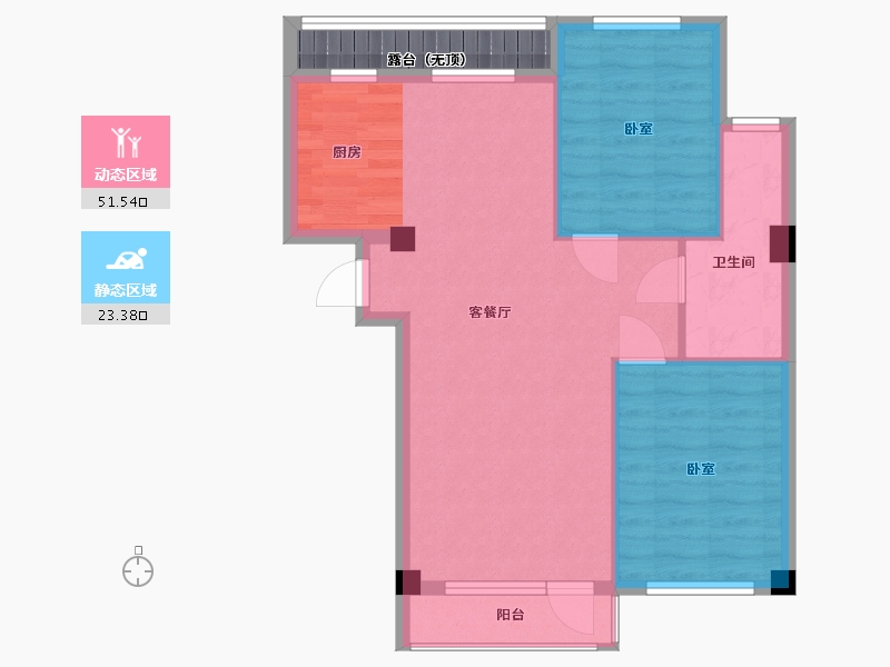 辽宁省-丹东市-祥麗苑-71.00-户型库-动静分区