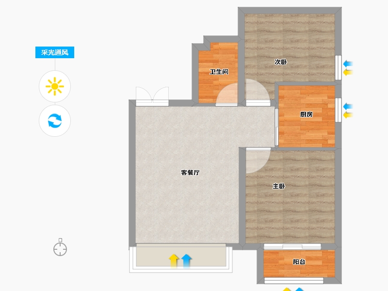 河北省-保定市-御景蓝郡-55.00-户型库-采光通风