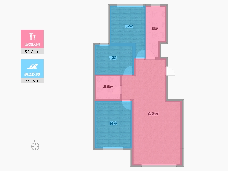 吉林省-四平市-四平顺达・东樾府-77.89-户型库-动静分区