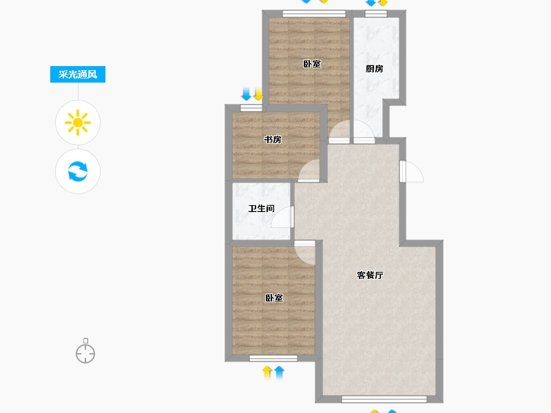 吉林省-四平市-四平顺达・东樾府-77.89-户型库-采光通风