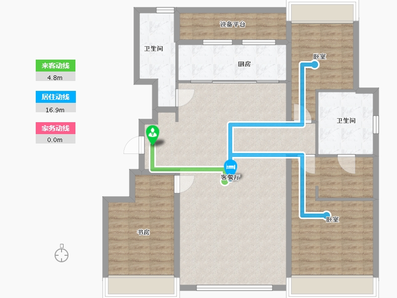 内蒙古自治区-呼和浩特市-华润置地紫云府-115.87-户型库-动静线