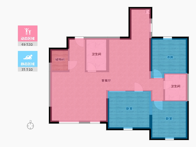 辽宁省-铁岭市-哥伦布魅力城-94.48-户型库-动静分区