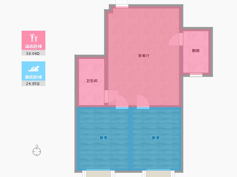 辽宁省-鞍山市-京华·汤邑-56.98-户型库-动静分区