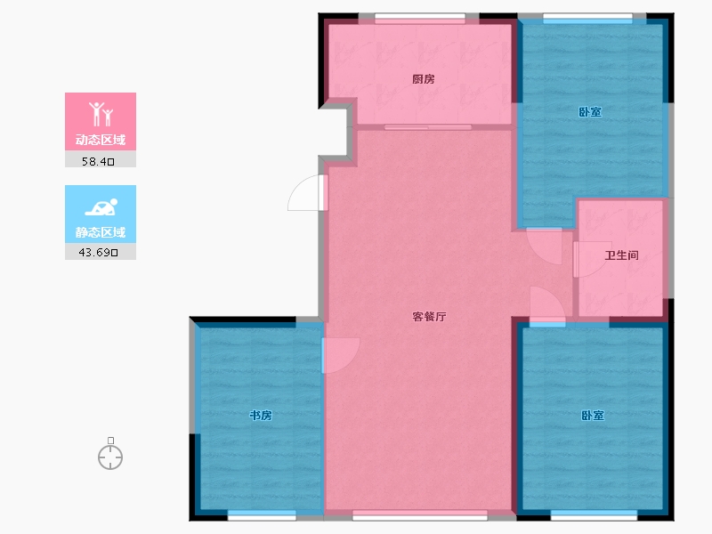 辽宁省-盘锦市-总部生态城·泰郡四期-93.00-户型库-动静分区