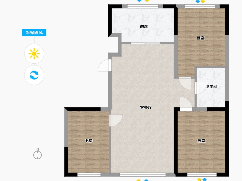 辽宁省-盘锦市-总部生态城·泰郡四期-93.00-户型库-采光通风