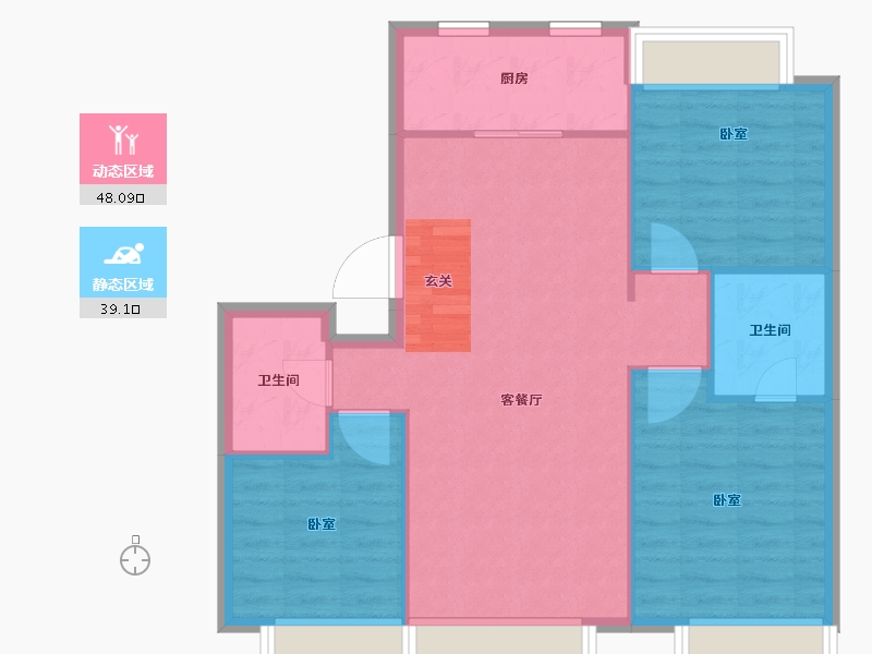 辽宁省-沈阳市-首开如院-79.75-户型库-动静分区