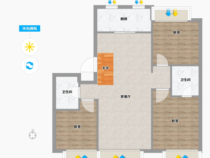 辽宁省-沈阳市-首开如院-79.75-户型库-采光通风