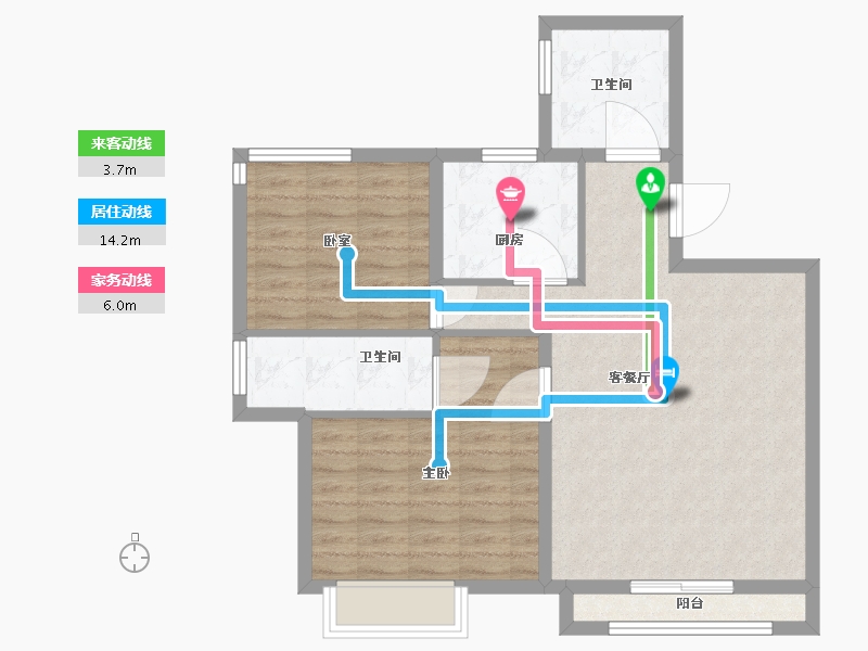 辽宁省-鞍山市-京华·汤邑-80.01-户型库-动静线