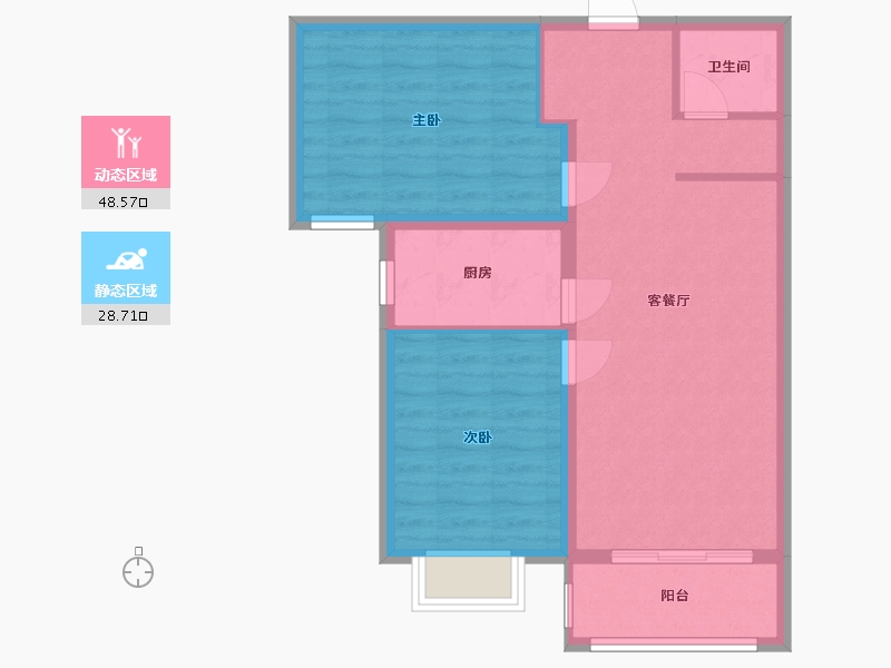 河北省-保定市-御景蓝湾二期-69.63-户型库-动静分区