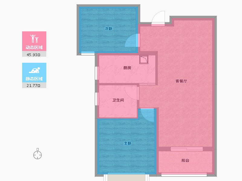 内蒙古自治区-呼和浩特市-云洲熙府-60.19-户型库-动静分区