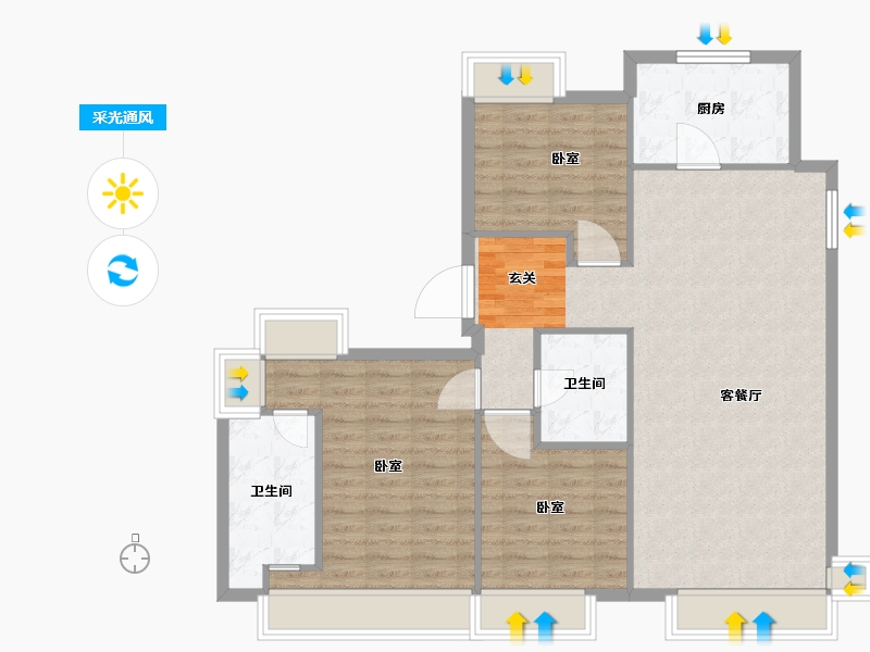 辽宁省-沈阳市-首开如院-98.42-户型库-采光通风