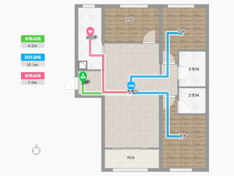 内蒙古自治区-呼和浩特市-呼和浩特恒大翡翠华庭-99.97-户型库-动静线