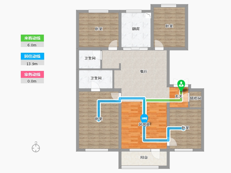 辽宁省-盘锦市-盘锦万科城·如园-111.94-户型库-动静线