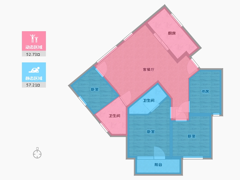 辽宁省-大连市-南山家里-98.21-户型库-动静分区