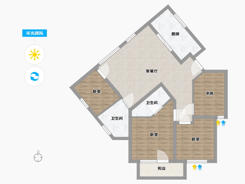 辽宁省-大连市-南山家里-98.21-户型库-采光通风