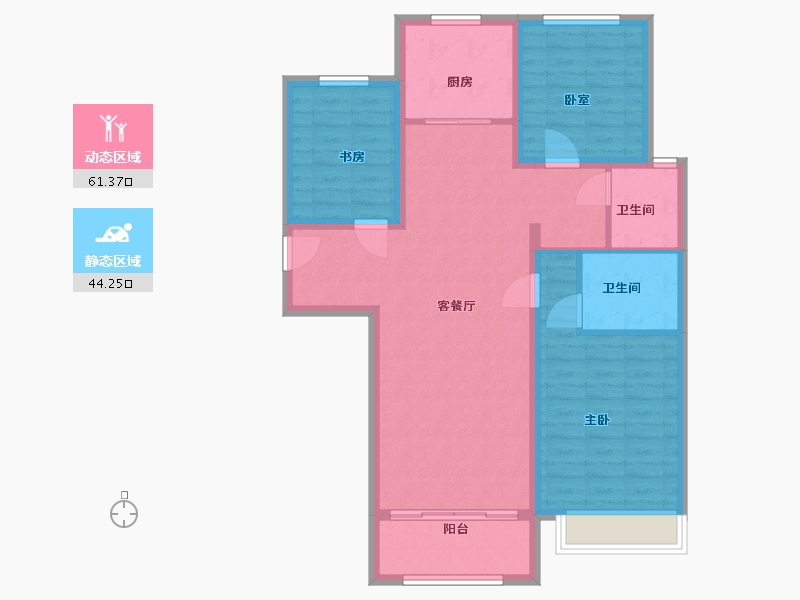 山西省-太原市-保利壹号公馆四期-95.00-户型库-动静分区