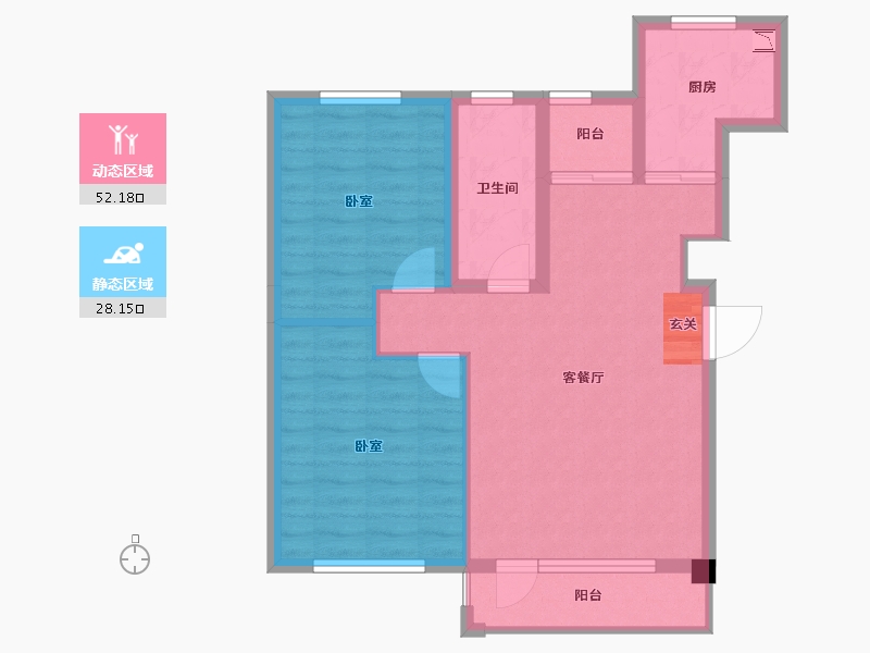 辽宁省-大连市-国合锦城-71.79-户型库-动静分区