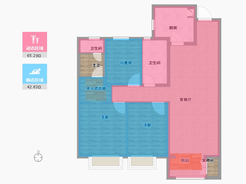 山西省-太原市-保利东郡-101.00-户型库-动静分区