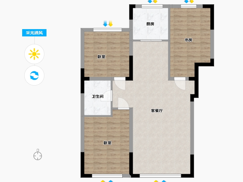 辽宁省-盘锦市-总部生态城·泰郡四期-87.00-户型库-采光通风