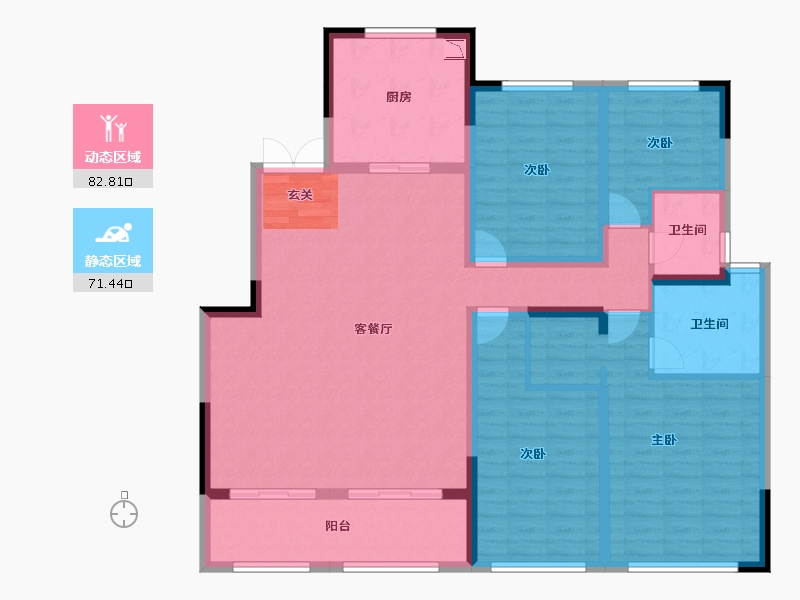 云南省-昆明市-俊发生态半岛滇池俊府-139.26-户型库-动静分区