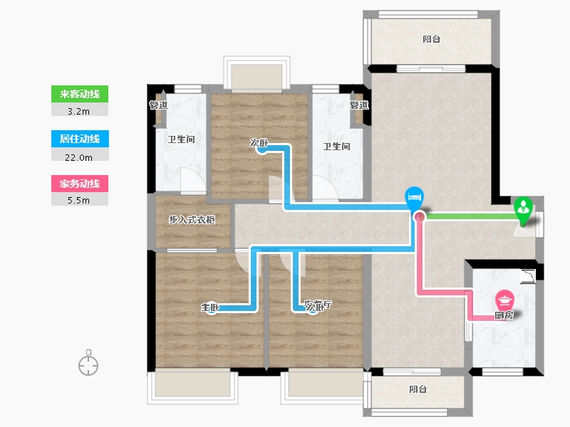 广西壮族自治区-梧州市-美的中央广场-93.14-户型库-动静线