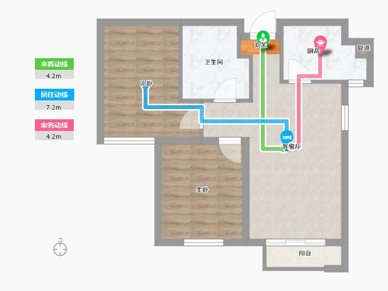 辽宁省-大连市-大连海湾城-56.52-户型库-动静线