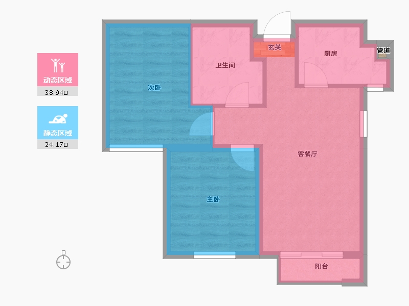 辽宁省-大连市-大连海湾城-56.52-户型库-动静分区