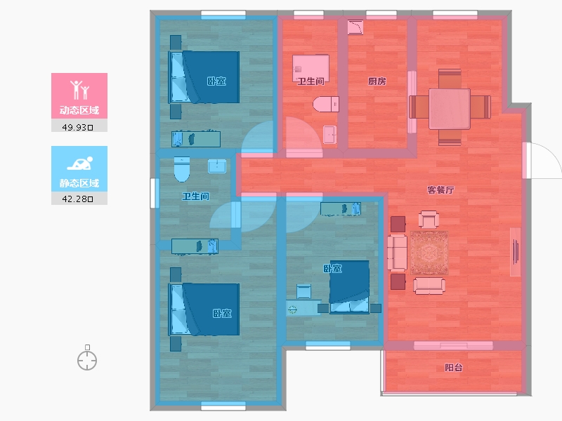 河北省-邯郸市-昊辉壹品-80.93-户型库-动静分区