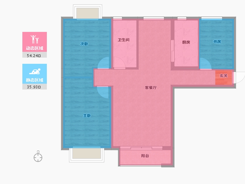 辽宁省-大连市-大连海湾城-81.18-户型库-动静分区