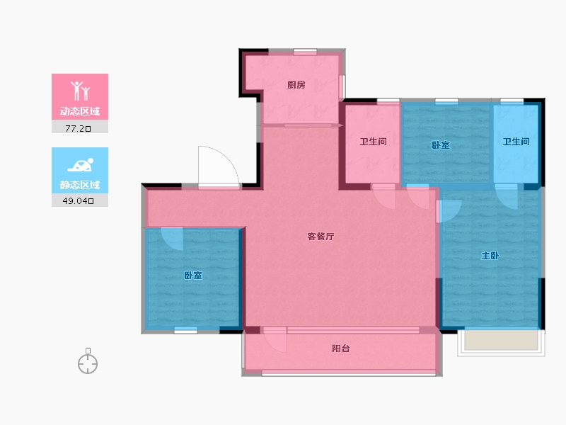 辽宁省-本溪市-本溪碧桂园·溪山云著-114.00-户型库-动静分区