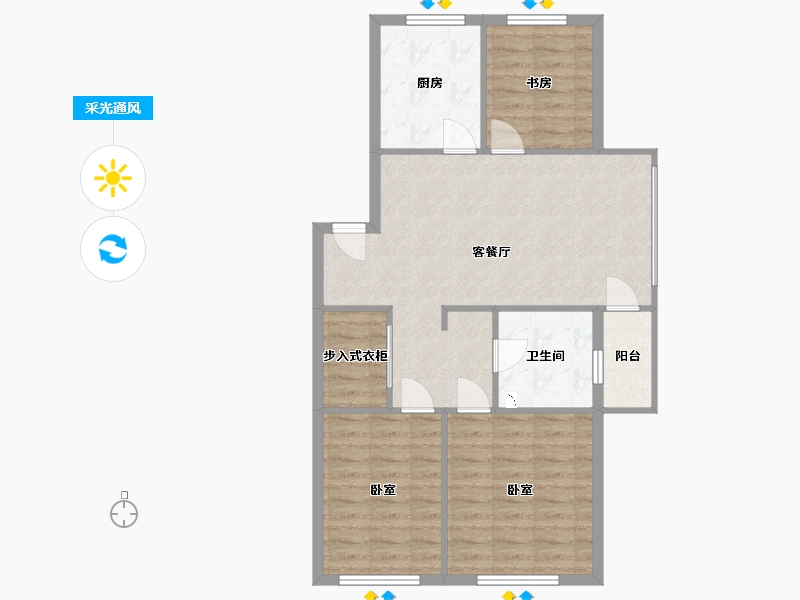 辽宁省-丹东市-汉林首府-80.98-户型库-采光通风