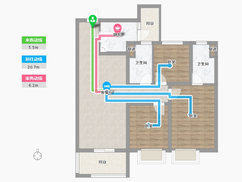 山西省-太原市-蓝光·雅居乐雍锦半岛-81.57-户型库-动静线