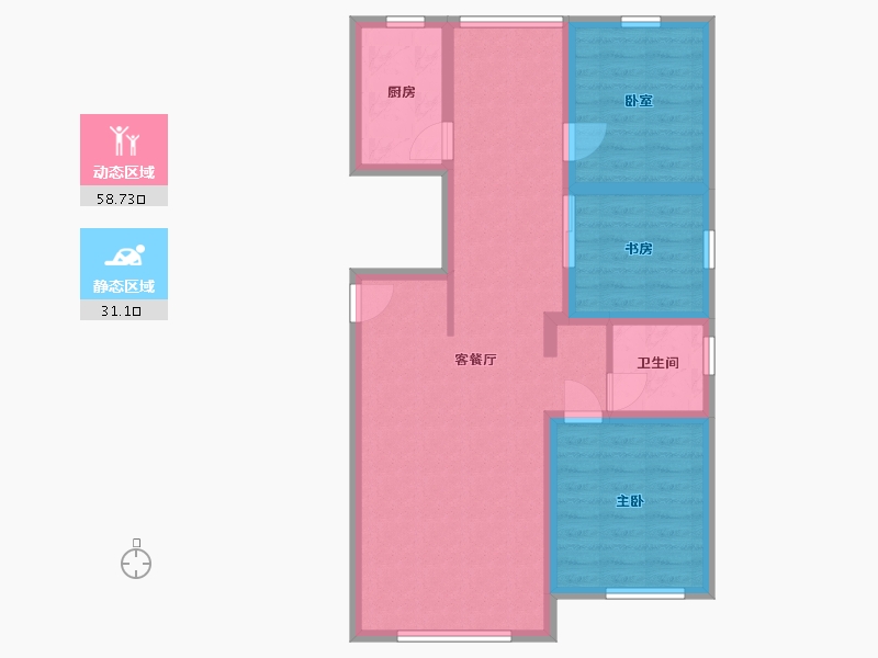 辽宁省-本溪市-中金泓府(本溪）-80.00-户型库-动静分区