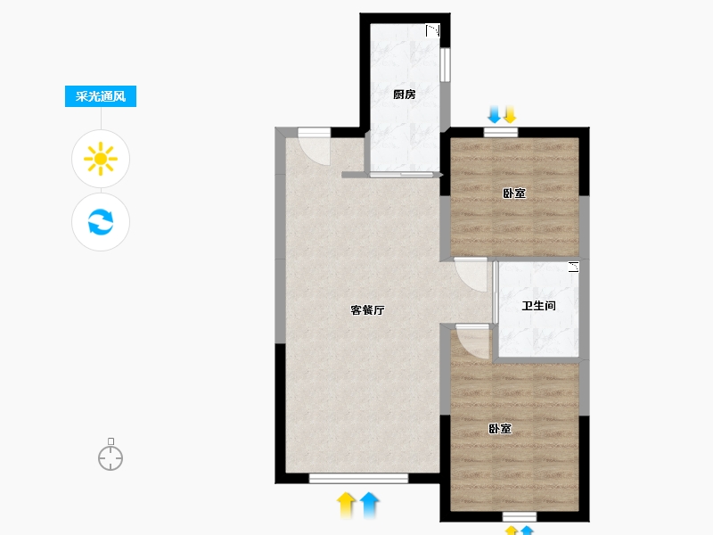 辽宁省-铁岭市-哥伦布魅力城-60.25-户型库-采光通风