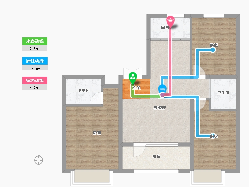 辽宁省-盘锦市-中天壹品-78.61-户型库-动静线