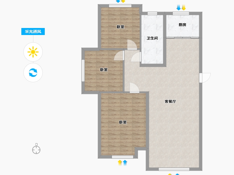 辽宁省-大连市-中国铁建海语城-94.57-户型库-采光通风