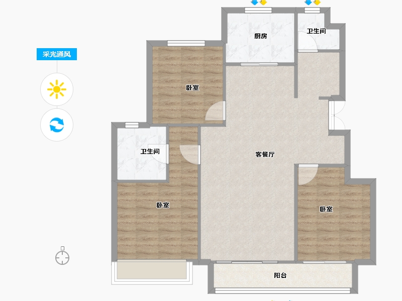 河北省-保定市-御景蓝郡-97.87-户型库-采光通风