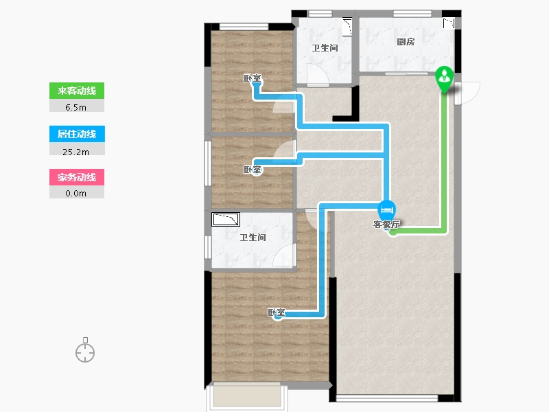 内蒙古自治区-鄂尔多斯市-鄂尔多斯恒大名都-101.03-户型库-动静线