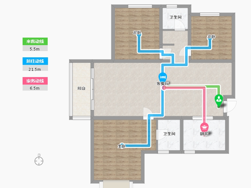 河北省-保定市-御景蓝湾二期-106.00-户型库-动静线