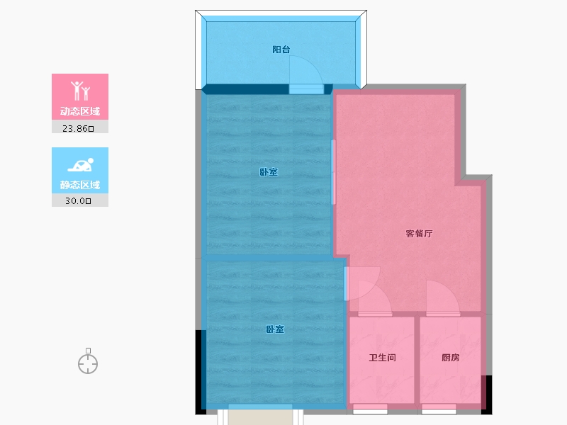 内蒙古自治区-呼伦贝尔市-大禹城都住宅小区-48.14-户型库-动静分区