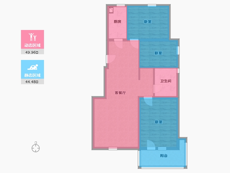 辽宁省-鞍山市-宝居朗庭国际-84.17-户型库-动静分区