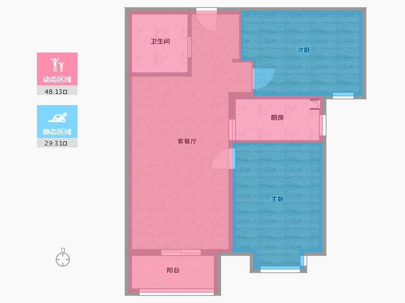 河北省-廊坊市-宏泰·龙河枫景-69.40-户型库-动静分区