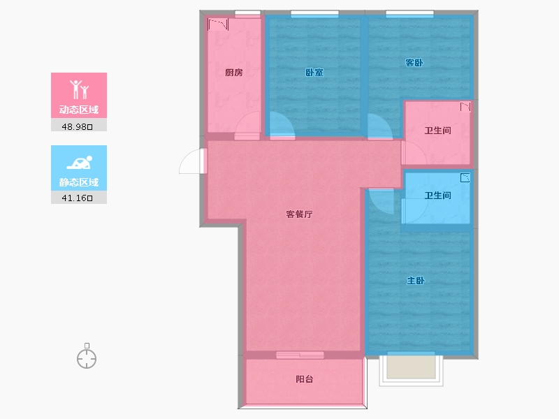 山西省-太原市-阳光尚都-79.53-户型库-动静分区