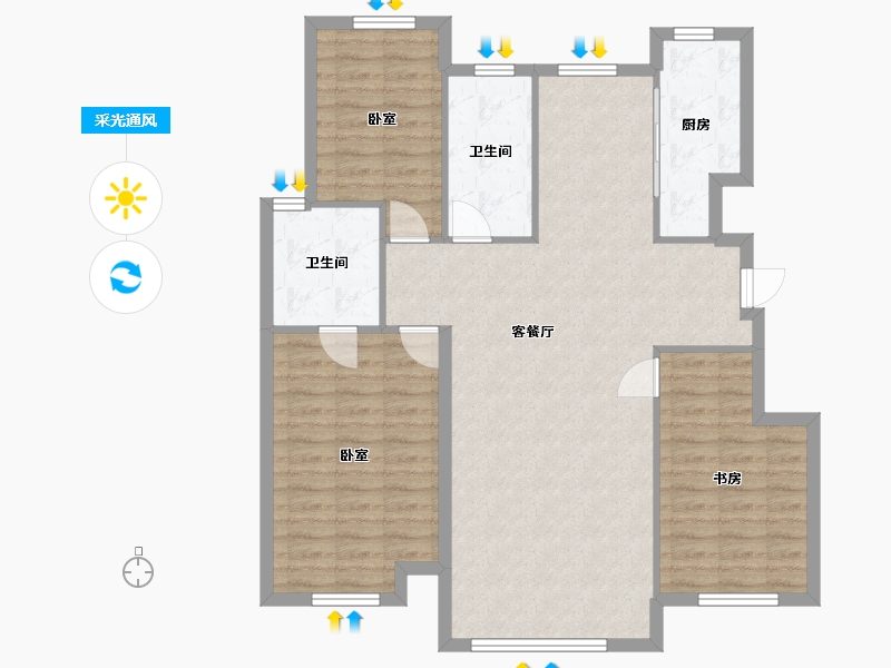 辽宁省-大连市-中国铁建海语城-103.22-户型库-采光通风