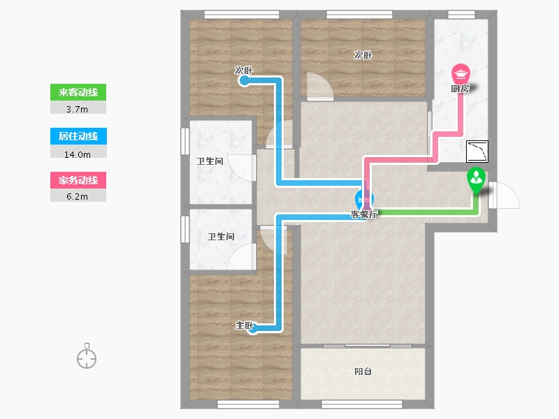 内蒙古自治区-呼和浩特市-呼和浩特恒大翡翠华庭-83.23-户型库-动静线