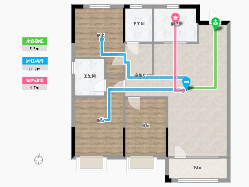 辽宁省-盘锦市-美的城如院-94.17-户型库-动静线